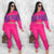 Fashion 2 Piece Set Pink Letter Print Tracksuits Women Zipper Coat And Pants Suit Sporty 2pcs Outfits Streetwear Matching Set