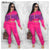 Fashion 2 Piece Set Pink Letter Print Tracksuits Women Zipper Coat And Pants Suit Sporty 2pcs Outfits Streetwear Matching Set