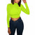 Fashion Bodycon Slim Fit tshirt Women Solid Turtle Neck Long Sleeve Crop Top Solid Red Blue Yellow Pullover Casual Top New