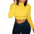 Fashion Bodycon Slim Fit tshirt Women Solid Turtle Neck Long Sleeve Crop Top Solid Red Blue Yellow Pullover Casual Top New