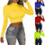 Fashion Bodycon Slim Fit tshirt Women Solid Turtle Neck Long Sleeve Crop Top Solid Red Blue Yellow Pullover Casual Top New