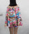 Fashion Summer 2023 Off Shoulder Bell Sleeve Crop Top &amp; Shorts Set Daily Graphic Print 2 Piece Outfits Vacation Sexy Short Sets