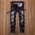 Gersri Men Straight Black Embroidered Jeans Fashion Designer Casual Jeans Men's Hole Jeans High Quality Denim Trousers