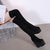 Girls' Over-the-knee Boots Wedges 16cm High Heel Black Long Boot Thigh High Sock Boots Women