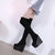 Girls' Over-the-knee Boots Wedges 16cm High Heel Black Long Boot Thigh High Sock Boots Women