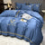 New light luxury washed cotton silk embroidery four pieces bedding set