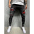 European and American high-quality ripped beggar pad fabric stretch fashion slim denim men's pants