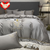 New light luxury washed cotton silk embroidery four pieces bedding set