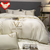 New light luxury washed cotton silk embroidery four pieces bedding set