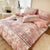 Brushed Cotton 4-In-1 Bedding Set Light Pink Twin Size Duvet Cover Bed Sheet Bedding Set