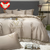 New light luxury washed cotton silk embroidery four pieces bedding set