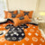 Brushed Cotton 4-In-1 Bedding Set Orange King Size Duvet Cover Bed Sheet Bedding Set