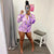 ZHEZHE 2023 New arrivals fashion print 2 piece shorts set long sleeve ladies blouse and hot shorts sexy outfits for women