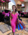 High Quality Black Pink Tassel Sleeve Slip Rayon Bandage Dress Elegant Cocktail Party Dress