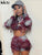 Kliou Tie Dry Mummy Style Two Piece Set Women Sexy Skinny Bandage O-neck Full-Sleeve Top + Shorts Party Clubwear Female Outfits