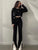 Knit Two Piece Set Women Casual Panelled Side Split Trouser Suits Female 2023 Spring Crop Sweater High Waist Ladies Suits