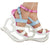 LF40203 Sexy White Pink Blue Strappy Heart Heel Wedge Wedding Sandals Sz 4/5/6/7/8/9/10