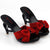 LF60801 Womens Red Black White Bow Heart Heel Slip-ons Party Sandals