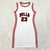 Ladies Outdoor Leisure Girlish Basketball T-Shirt Dress Summer Letter Stripe Printed Sleeveless O-Neck Slim Dress