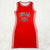 Ladies Outdoor Leisure Girlish Basketball T-Shirt Dress Summer Letter Stripe Printed Sleeveless O-Neck Slim Dress