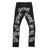 Man Black Ripped Stretchy Jeans Skinny Slim Fit Hot Drill Punk streetwear Biker Trousers Men&#39;s Denim Pencil Pants Size28-40