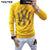 Men&#39;s Hoodies Hot Drilling Winter Personalized Slim Pattern Diamond Warm Thick Long Sleeve Pullover Male Sweatshirts Clothing