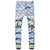 Men&#39;s Printed Jeans Patchwork Ripped Stretch Denim Slim Straight Pants Blue Sky White Cloud Painted Trousers