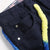 Men&#39;s Streetwear Slim Tapered Jeans Trendy Embroidery Stretch Denim Pants Navy Blue Cotton Trousers