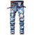 Men's Virgin Mary Printed Jeans Fashion Letters Crown Girl Painted Slim Stretch Denim Pants Trousers