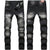 New Biker Jeans Men 2020 Autumn Casual Washed Cotton Fold Skinny Ripped Jeans Hip Hop Elasticity Slim Denim Jeans Pants Home