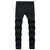 New Men&#39;s Casual Digital Printed Black Jeans 2022 Slim Stretch Pencil Pants Mid-Rise Hip Hop Street Wear