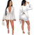 New Women Set Sexy Tassel Deep V Neck Suit Jacket Coat And Shorts Two Piece Outfits