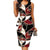 Printed crew neck sleeveless slim Hip Wrap Dress