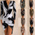 Long sleeveslimv neck dress print Hip Wrap Skirt