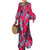 High waist commuter dress printed Lantern Sleeve V-neck dress