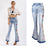 Flare Jeans Women Heavy Industry 3D Embroidery Jeans Pants Flare Pants Large