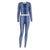 Denim Printed Long Sleeved Slim Top &  Slim Pants Suit