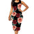 Printed crew neck sleeveless slim Hip Wrap Dress