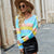 Contrast Color V-neck Pullover Sweater