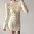 Round Neck Open Back Long Sleeve Dress