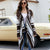 2022 autumn winter New Stripe contrast hooded knitted cardigan irregular long sleeve sweater coat