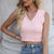 Pink V-neck Pullover Sleeveless Tank Top