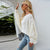 women's wear British style solid color straight neck sweater loose bat sleeve Pullover Sweater