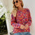 net red wind round neck Knitted Top 2022 women's gradient long sleeve loose Pullover Sweater