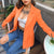 Orange Fahsion Commute Blazers Women Street Indie Mid Length Solid Colors Single Breasted Suit 2021 Spring Autumn New Y2k Blazer|Blazers|