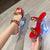 Party Club Metal Button Sandals 14CM Crystal Women&#39;s Shoes Clear Platform Super High Heel Glow Slippers Sexy Nightclub Flip Flop