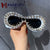 Punk Oval Sunglasses Women 2023 Fashion Retro Brand Design Shades Eyewear Female Red Pink Goggle Sun Glasses