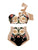 Retro Floral-print Swimsuit Split-joint the Shoulder Swimwear Women&#39;s Swimming Chic Ruffle Bikinis High Waist Bathing Suits Slim