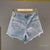 Ripped Wide-Leg Denim Shorts Women&#39;s 2023 Summer New High Waist Exquisite Rhinestone Hot Pants Ladies Streetwear Jean Shorts