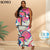 SOMO Plus Size Women Clothing Summer Clothes 2023 Maxi Long Dresses Slim Sleeveless Printed Party Dress Wholesale Dropshipping